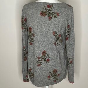 LOFT | Womens Floral Sweater Size S - Gray